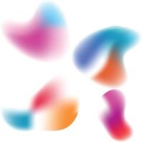 Abstract fluid gradient shapes with blending colors on a white background for modern designs vector
