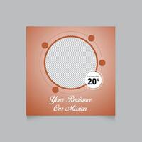 Social Media Template With Circular Frame For Product Promotion Advertisement vector