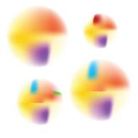 Abstract colorful gradient spheres composition floating against a clean white background vector