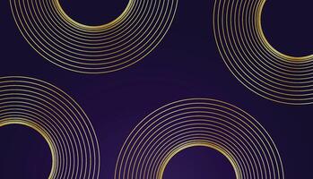 Abstract gold lines on a gradient purple background design for modern luxury concepts vector