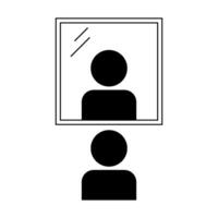 Reflection of Person in Mirror icon. vector