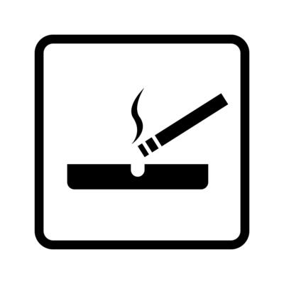 Smoking area silhouette sign.