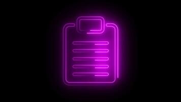 Glowing neon purple icon loop animation, glowing neon logo animation on black background, with alpha. video