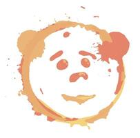 abstract cheerful bear made of paint splatter. Careless blots and dots on light background. Careless child drawing. image vector