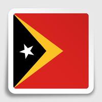 EAST TIMOR flag icon on paper square sticker with shadow. Button for mobile application or web. image vector
