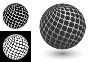 decorative sphere with Oriental ornament with diamonds and dots. Design element for banner decoration. Easy to edit color. Isolated black and white image vector