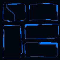 Set technology futuristic frame HUD technology cyberpunk design element vector