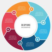 Circle Infographic Design With 6 Steps, Process Workflow Diagram vector