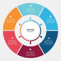 6 Options Circle Cycle Infographic Template Design vector