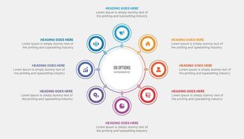 Circle Infographic Template Design With Eight Step, Process Workflow Diagram vector