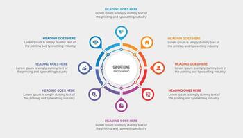 Cycle Infographic Template Design With Eight Stages vector