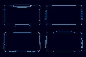 Set technology futuristic frame HUD technology cyberpunk design element. vector