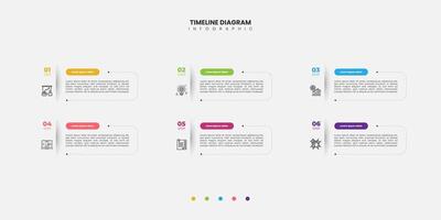 Infographic label design with shape infographic template design and 6 options or steps Can be used for process diagram, presentation vector