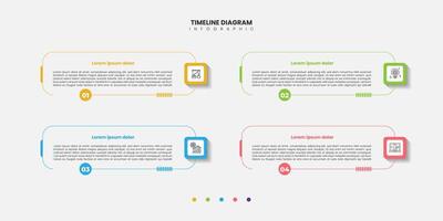 Infographic label design with shape infographic template design and 4 options or steps Can be used for process diagram, presentations vector
