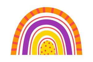 Colorful rainbow featuring a dotted pattern, adding a touch of whimsy and playfulness to the overall design, suitable for children s projects or cheerful decorations vector