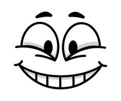 Cartoon character displaying a mischievous face, winking and smiling broadly, showcasing teeth while radiating a playful attitude filled with humor and joy vector