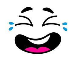 Joyful face featuring tears of joy, rolling on the floor laughing emoji radiates extreme amusement and happiness, capturing the essence of humor and delight in a playful expression vector