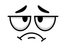 Simple cartoon face expressing disappointment with a sad, downturned mouth and droopy eyes, effectively capturing negative emotions in a playful, lighthearted manner vector