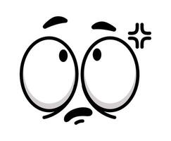 Cartoon eyes expressing confusion and distrust, showing suspicion and disbelief, with a funny and expressive design perfect for conveying doubt or uncertainty vector