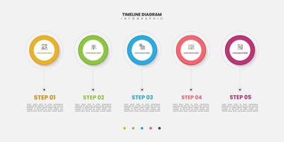 3 step template comparison concept for infographic with big circle and outline vector