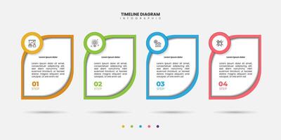 Business infographic design template with 4 options, steps or processes. Can be used for workflow layout, diagram, annual report vector