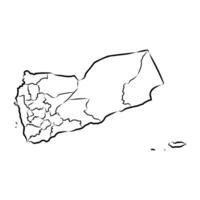 map of the unitary state of Yemen sketch vector