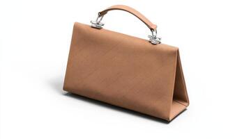 Fashionable elegant handbag with modern design suitable for casual and formal occasions in a soft beige color photo