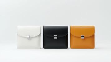 Stylish collection of minimalistic wallets in white, black, and orange displayed on a light background for modern accessories showcase photo