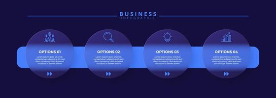 Infographic label design template featuring icons and four distinct steps vector