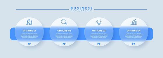 Design template for infographic labels with icons and 4 options or step vector