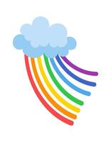 Colorful rainbow appearing from a cloud, representing hope, joy, and new beginnings, perfect for children s illustrations, weather forecasts, or any project that needs a touch of magic vector