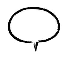 Black oval speech bubble featuring a triangular point at the bottom, representing casual and expressive communication, perfect for conveying messages and engaging in dialogue vector