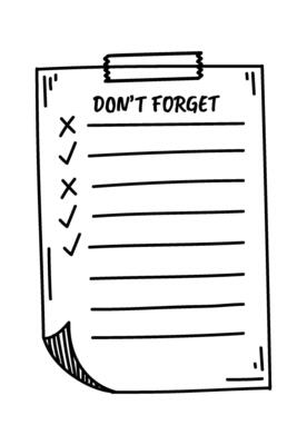 Hand drawn checklist displaying both completed and uncompleted tasks, secured with adhesive tape, representing organization and productivity in daily planning and time management