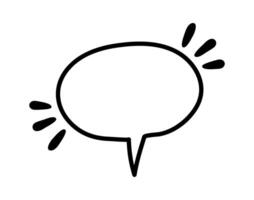 Hand drawn speech bubble represents communication, ideas, and discussions, with exploding lines symbolizing the dynamic and energetic exchange of thoughts and information vector