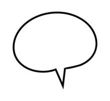 Simple and elegant black outline of a speech bubble symbolizing open communication, facilitating dialogue, and expressing thoughts and ideas in a minimalist design vector