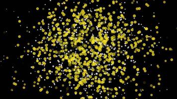 Golden shiny particle bokeh lights animation Isolated on Black Background video