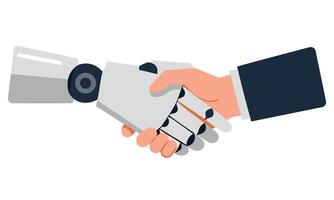 Human AI Collaboration Symbolic Handshake Representing Partnership in Technology and Innovation vector