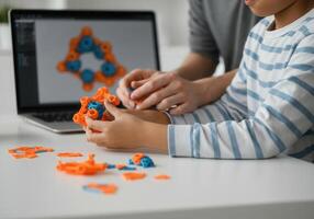 Hands-on STEM learning with 3D printing technology for kids education photo