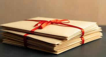 Sealed Papal Ballots Tied with Red Ribbon Before Conclave Voting photo