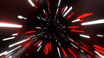 Red and White Chaotic Neon Glow in Triangle Tunnel Background VJ Loop in 4K video