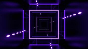 Purple and Turquoise Geometric Neon Rotating Design Background VJ Loop in 4K video