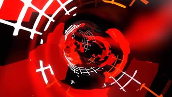 Red Orange and White Moving Along Abstract Neon Portal Background VJ Loop in 4K video