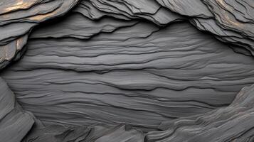 Layers of slate rock form an abstract texture, showcasing intricate patterns and colors perfect for backgrounds in design, art projects, or natural themes photo