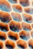Honeycomb structure reveals intricate patterns while soft smoke curls through the openings, adding a sense of mystery and tranquility to the scene photo