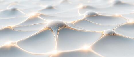 White smooth interconnected network abstract background. Neural networks concept with glowing nodes and connecting lines. Artificial intelligence connection structure. photo