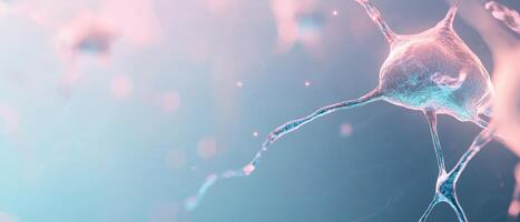 Abstract network illustration. Neural network structure. Artificial intelligence nodes connected. Complex system with glowing details. Science concept on blurred background. photo