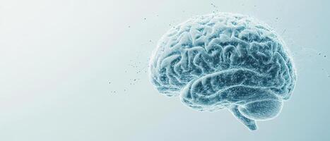Brain Structure with Neural Networks Data Connection on Light Background photo
