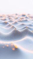 Abstract image shows wave pattern connected with mesh and tiny dots in the structure for neural networks. photo