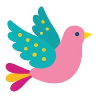 Otomi Bird Illustration Colorful and Cute Mexican Style Bird Design for Sublimation and Decor vector