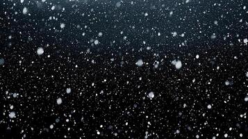 Snowfall on Dark Background with Falling Snowflakes photo